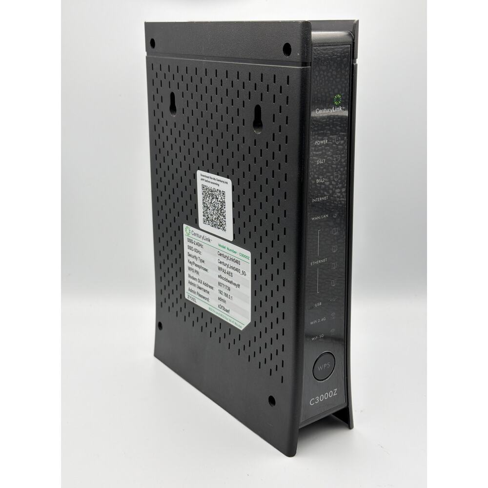 CenturyLink ZyXEL C3000Z DSL Modem Wireless Router w/ AC Adapter - Picture 4 of 7